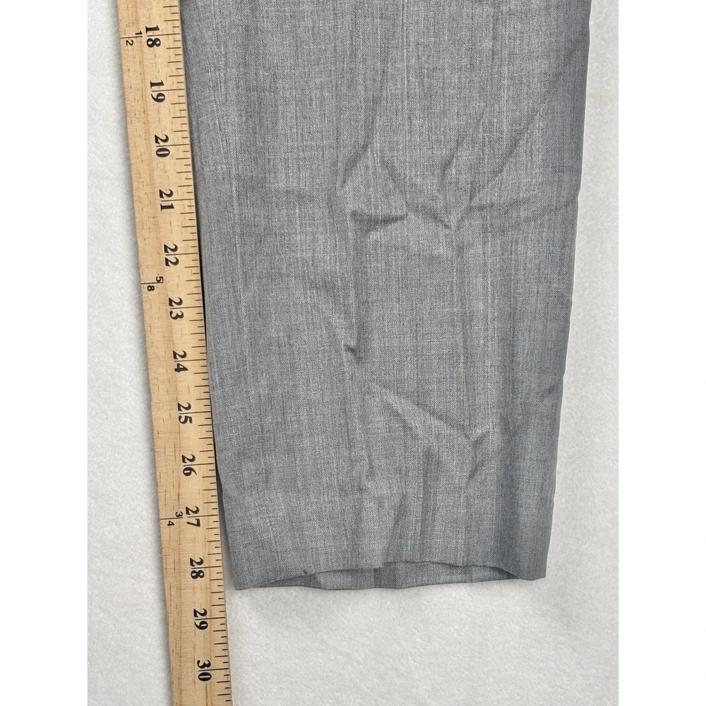 Brooks Brothers Classic Gray Wool Dress Pants‎ W35 L32 Mens Flat Front